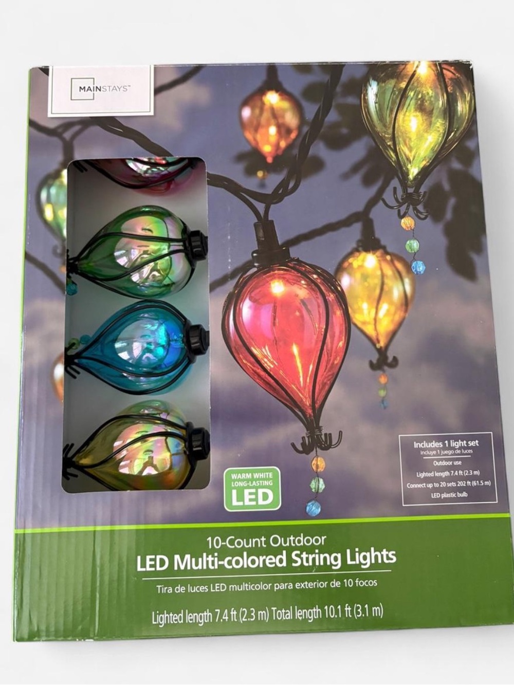 Mainstays LED Multi-Colored Teardrop or String Lights - Red, Green, Blue, Yellow